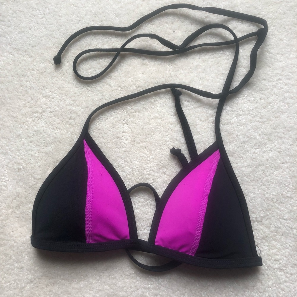 Purple/Black PINK Bikini Top